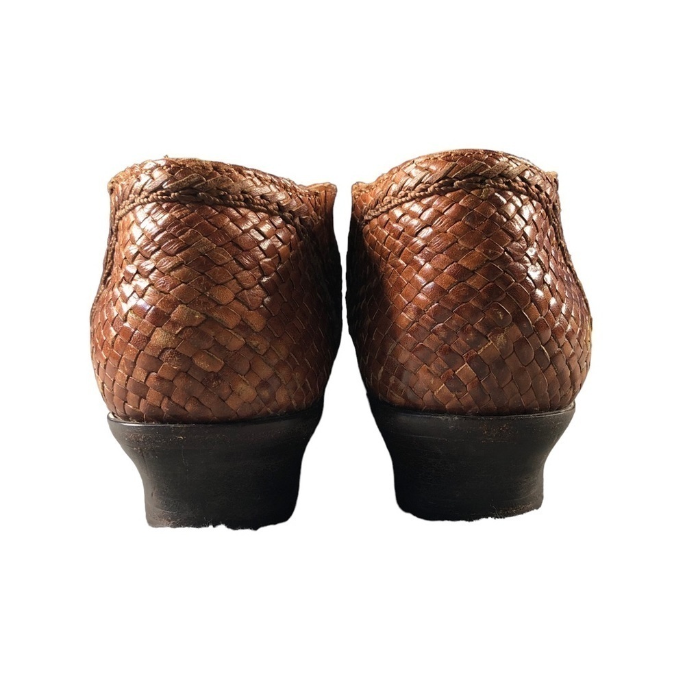VTG Cole Haan Boho Tan Woven‎ Pointy Toe Low Ankle Booties Western Cowgirlcore - Picture 6 of 11